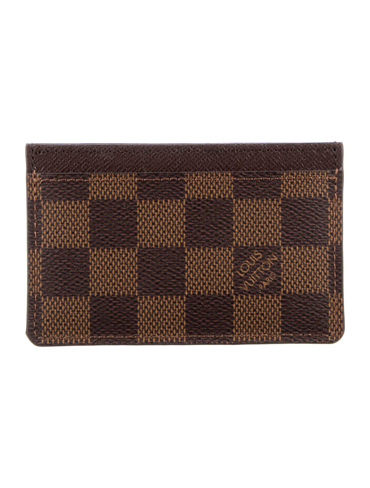 Louis Vuitton Damier Ebene Pattern Coated Canvas Card Case
