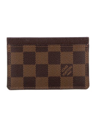 Louis Vuitton Damier Ebene Pattern Coated Canvas Card Case