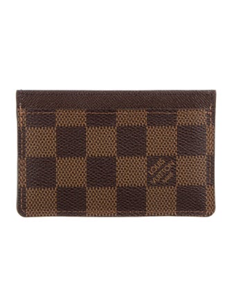 Louis Vuitton Damier Ebene Pattern Coated Canvas Card Case