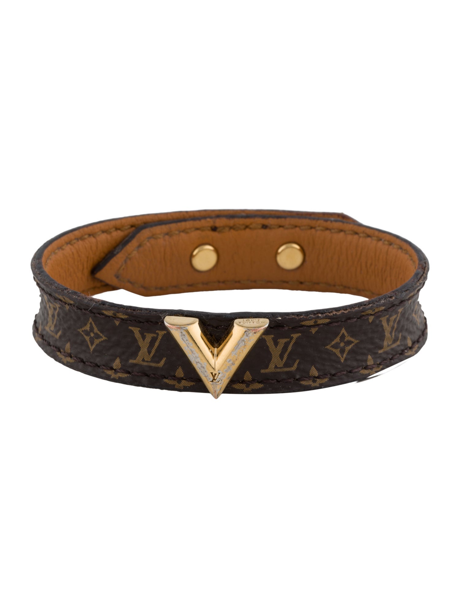 Louis Vuitton Leather Essential V Wrap Bracelet
