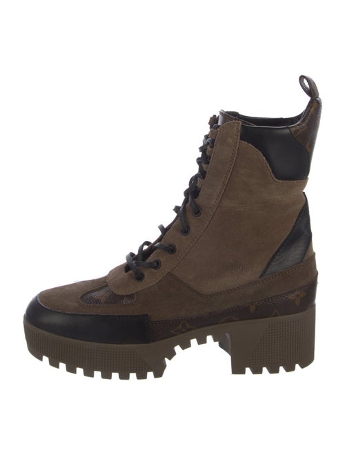 Louis Vuitton LV Monogram Suede Combat Boots