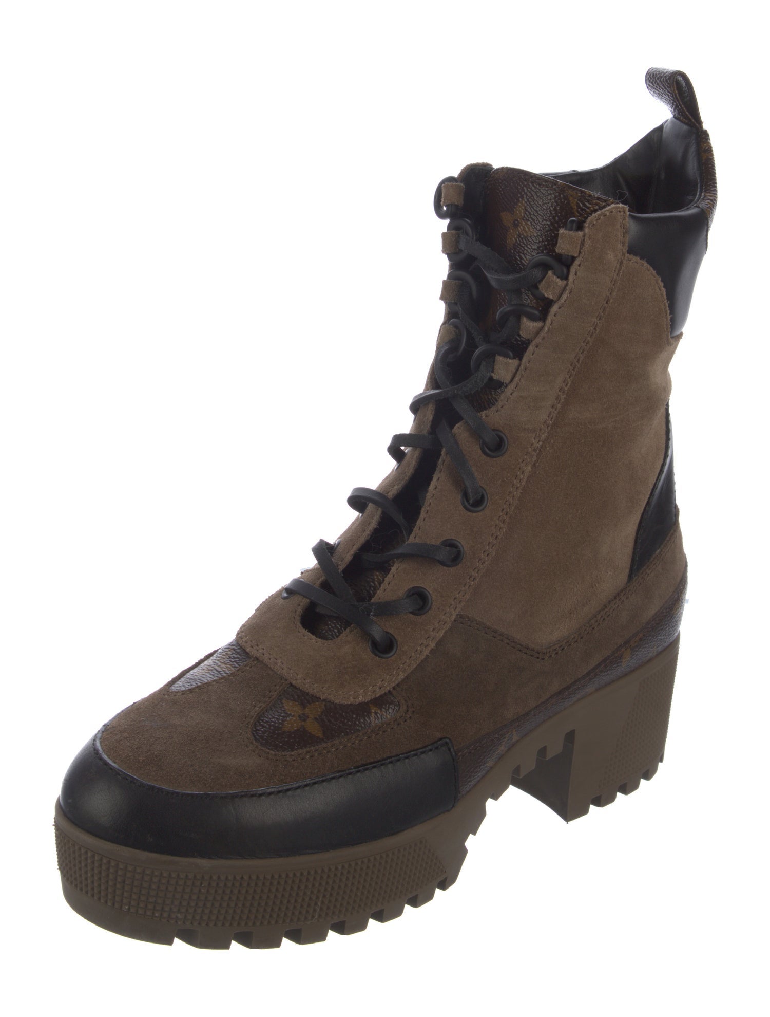 Louis Vuitton LV Monogram Suede Combat Boots