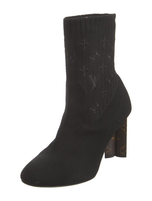 Louis Vuitton LV Monogram Embroidered Accent Sock Boots