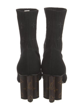 Louis Vuitton LV Monogram Embroidered Accent Sock Boots