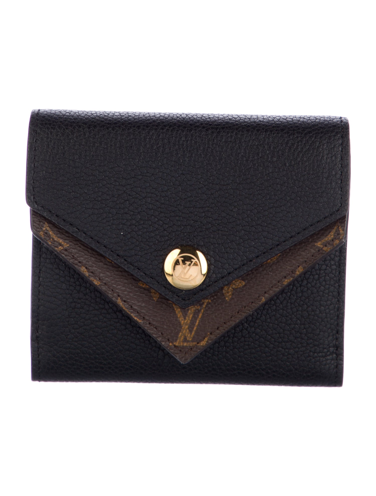 Louis Vuitton Monogram Pattern Leather Double V Compact Wallet