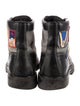 Louis Vuitton Leather Colorblock Pattern Lace-Up Boots