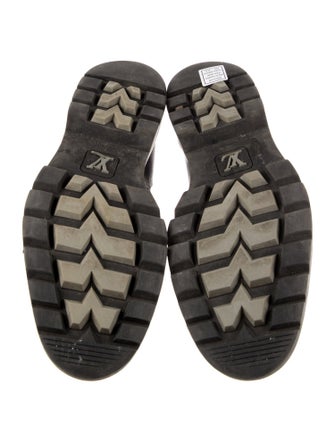 Louis Vuitton Leather Colorblock Pattern Lace-Up Boots