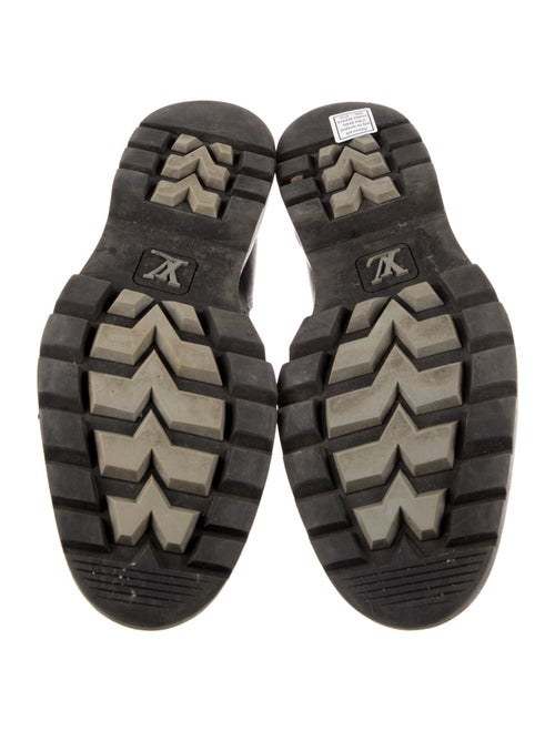 Louis Vuitton Leather Colorblock Pattern Lace-Up Boots