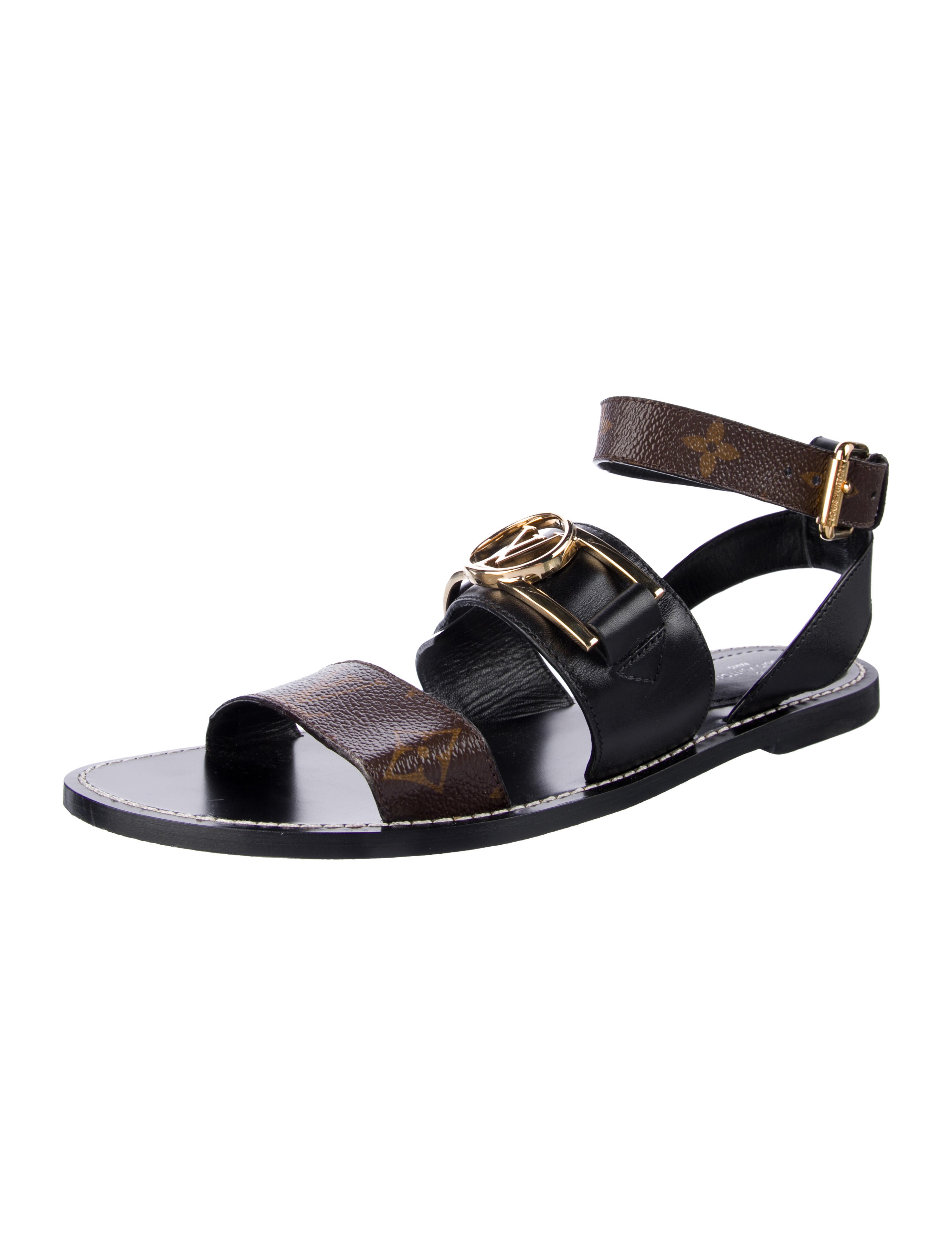 Louis Vuitton LV Monogram Leather Gladiator Sandals