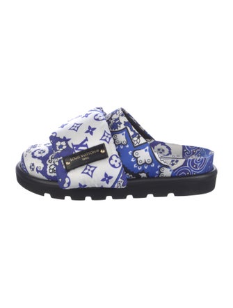 Louis Vuitton Printed Leather Trim Embellishment Mules