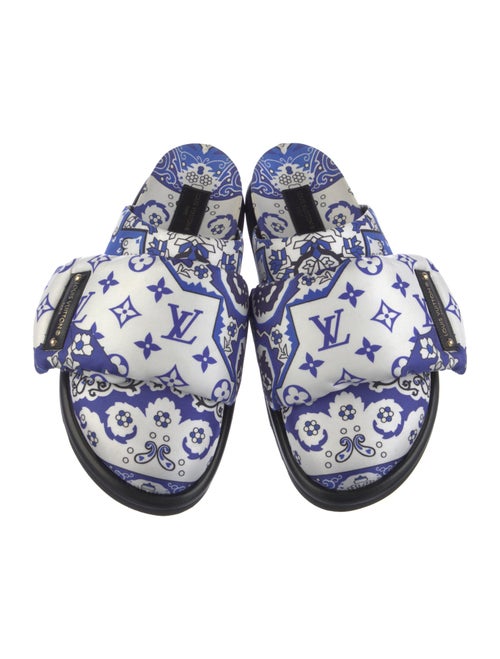 Louis Vuitton Printed Leather Trim Embellishment Mules