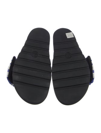 Louis Vuitton Printed Leather Trim Embellishment Mules