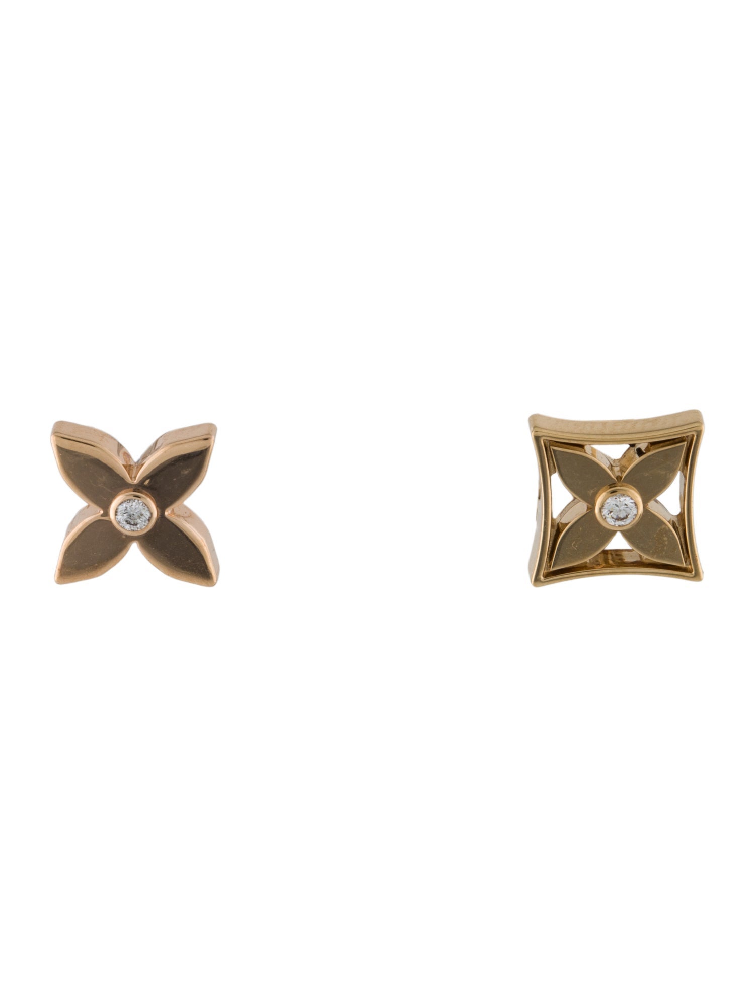 Louis Vuitton 18K Diamond Idylle Blossom Reversible Stud Earrings