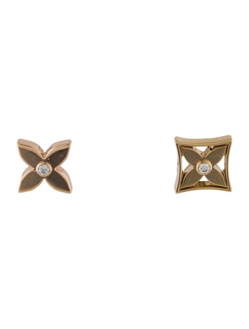 Louis Vuitton 18K Diamond Idylle Blossom Reversible Stud Earrings