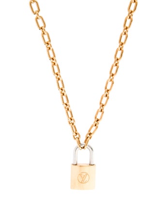 Louis Vuitton Lock Me Two Tone Padlock Pendant Necklace