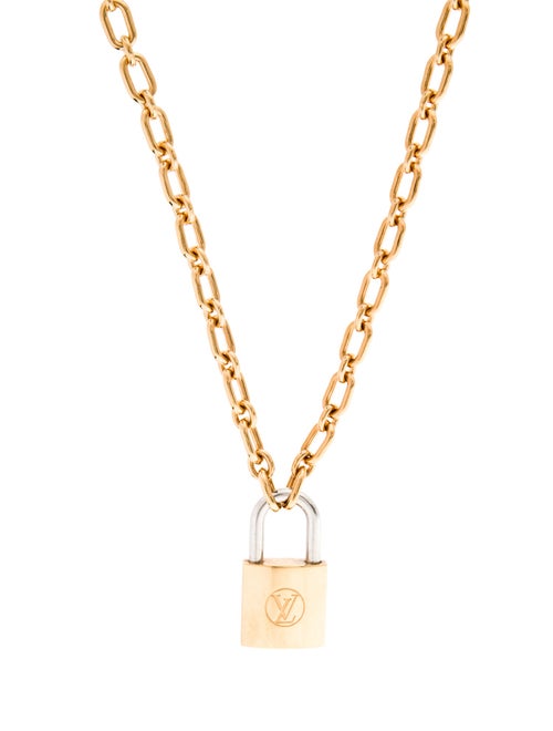 Louis Vuitton Lock Me Two Tone Padlock Pendant Necklace