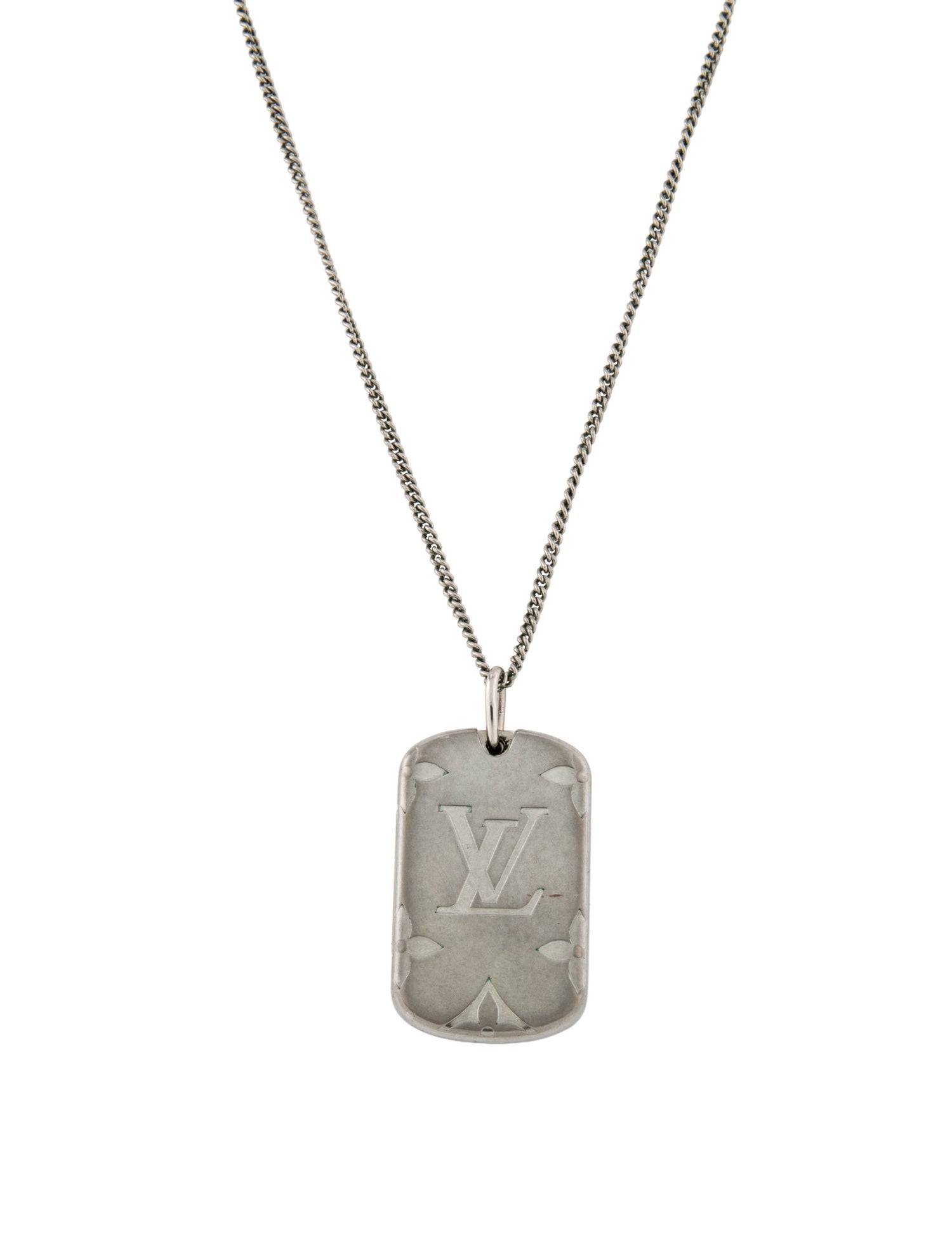 Louis Vuitton Rocket Monogram Dog Tag Pendant Necklace