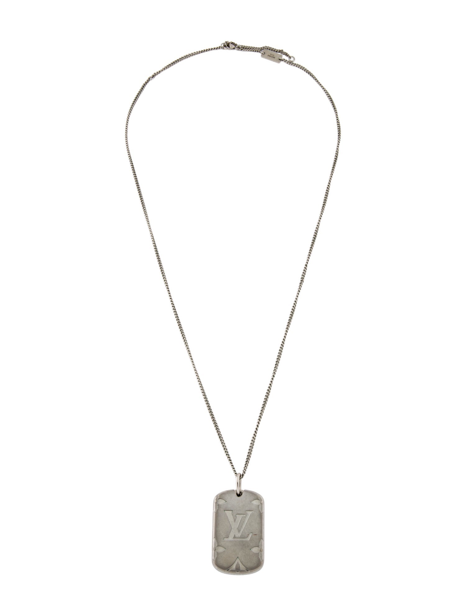 Louis Vuitton Rocket Monogram Dog Tag Pendant Necklace