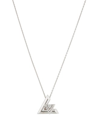 Louis Vuitton 18K Diamond LV Volt One Large Pendant Necklace