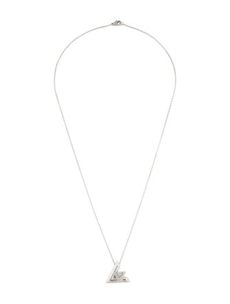 Louis Vuitton 18K Diamond LV Volt One Large Pendant Necklace