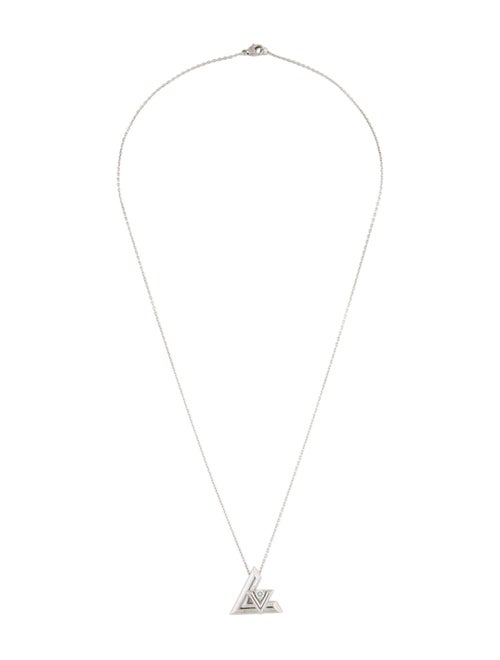 Louis Vuitton 18K Diamond LV Volt One Large Pendant Necklace