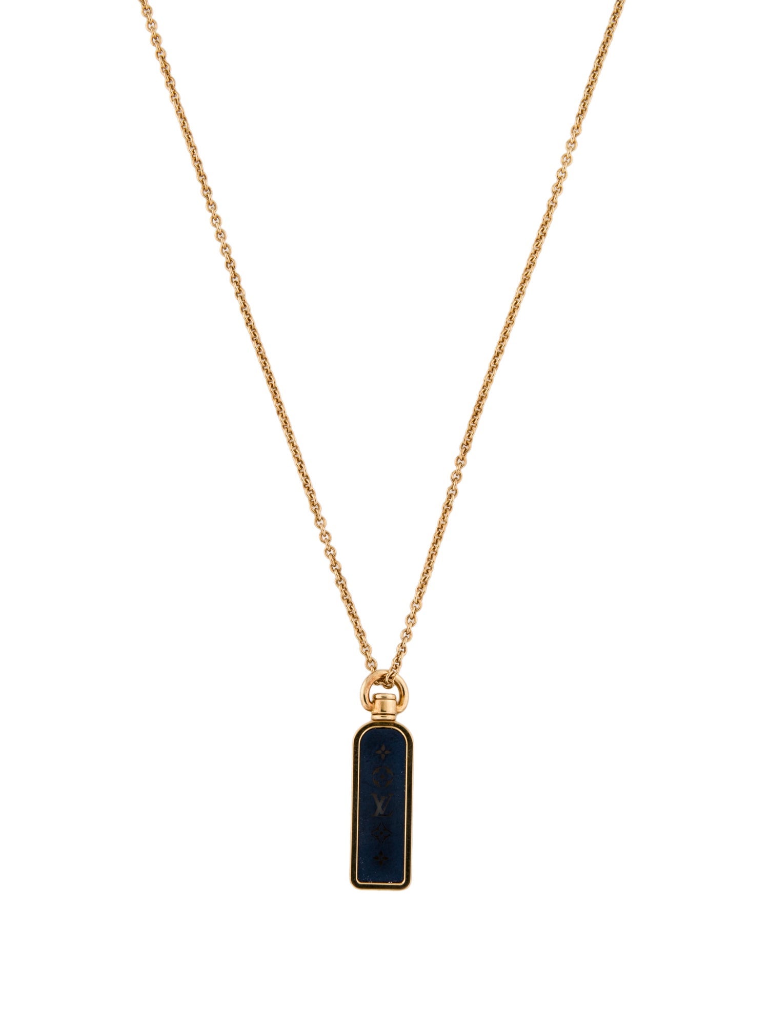 Louis Vuitton 18K Les Gastons Vuitton Small Tag Pendant Necklace