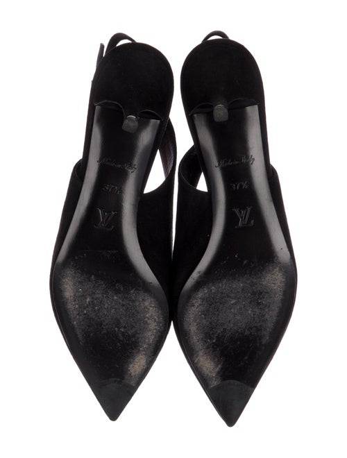 Louis Vuitton Monogram Mini Lin Pattern Suede Slingback Pumps
