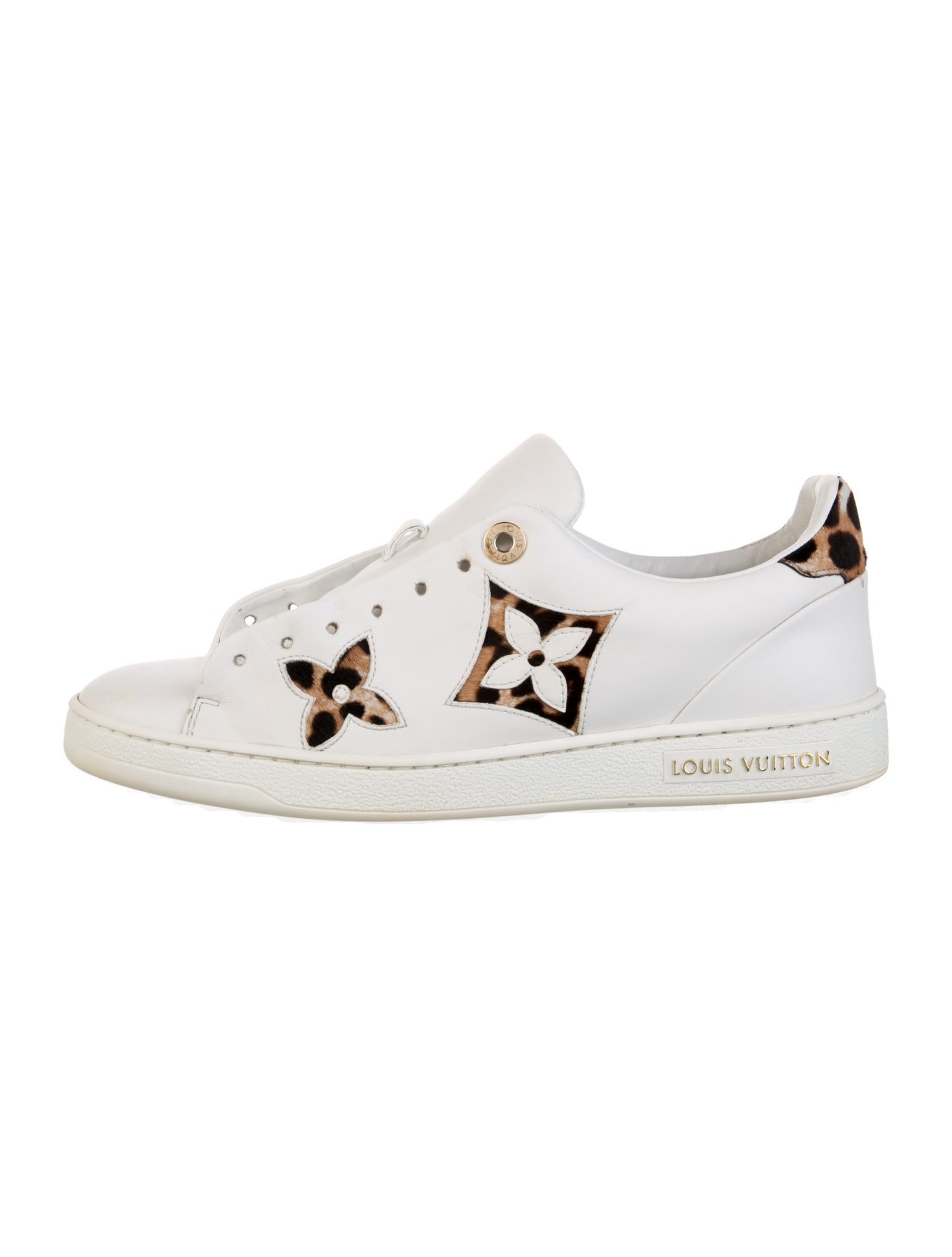 Louis Vuitton Leather Animal Print Sneakers