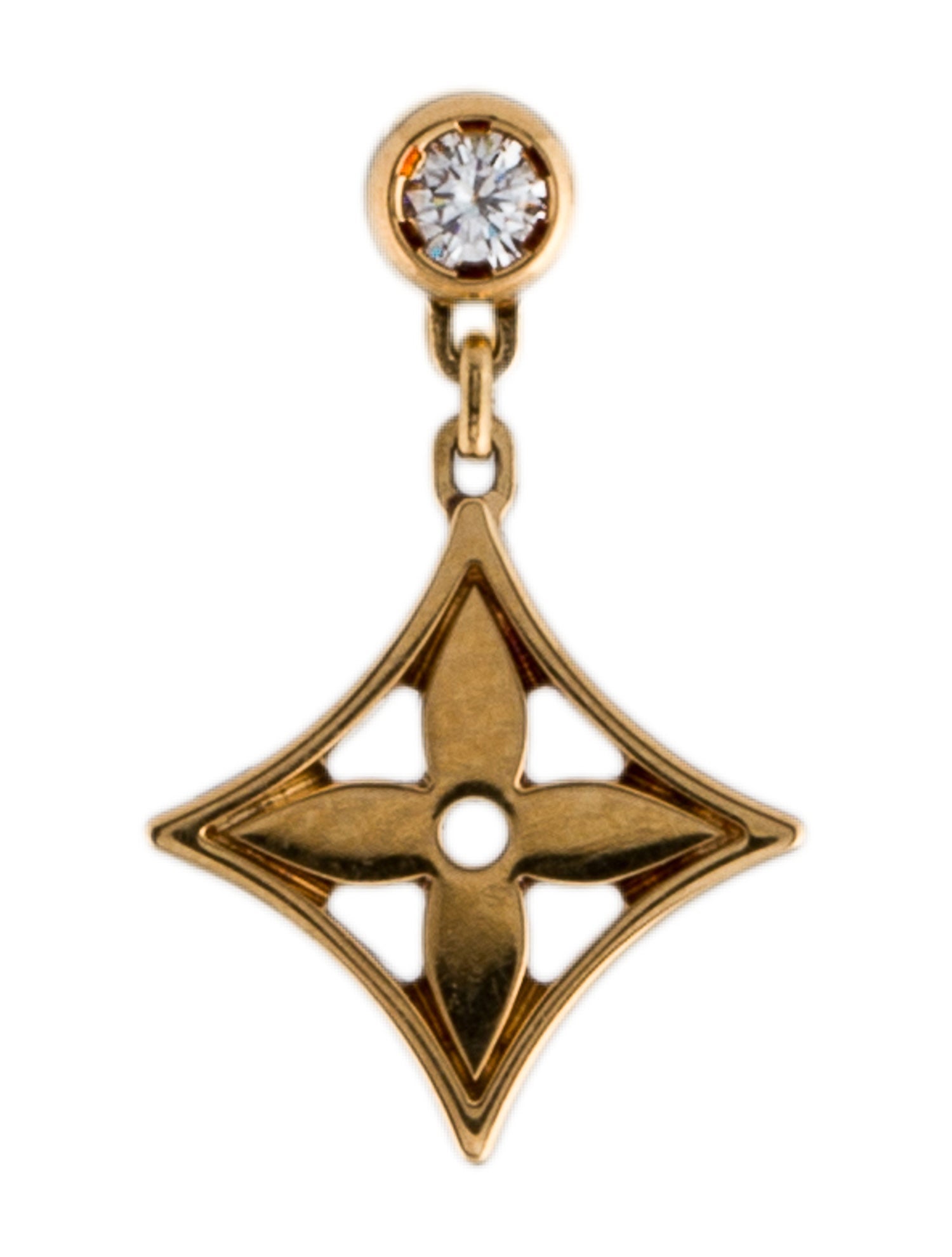 Louis Vuitton 18K Diamond Idylle Blossom Single Drop Earring