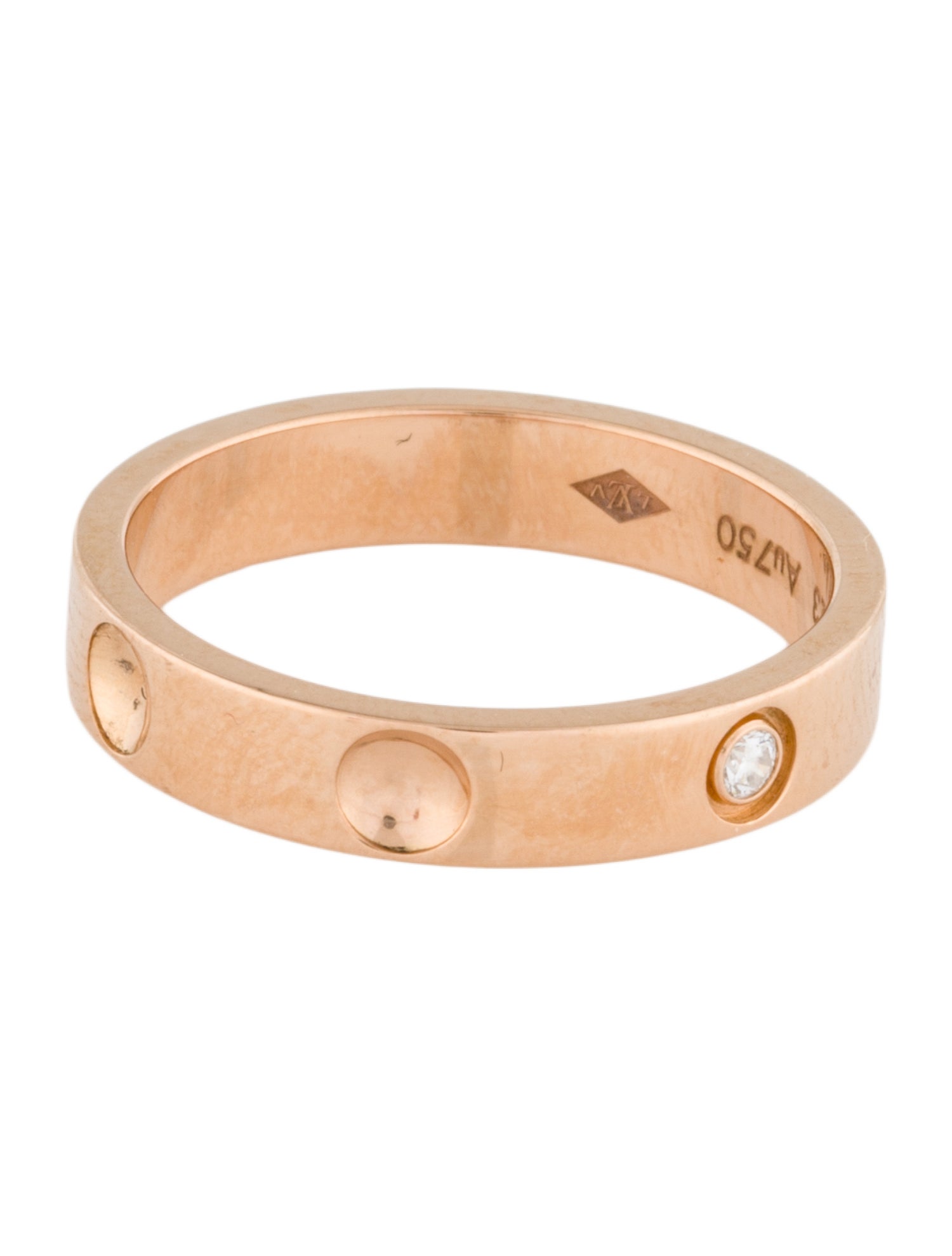 Louis Vuitton 18K Diamond Empreinte Band