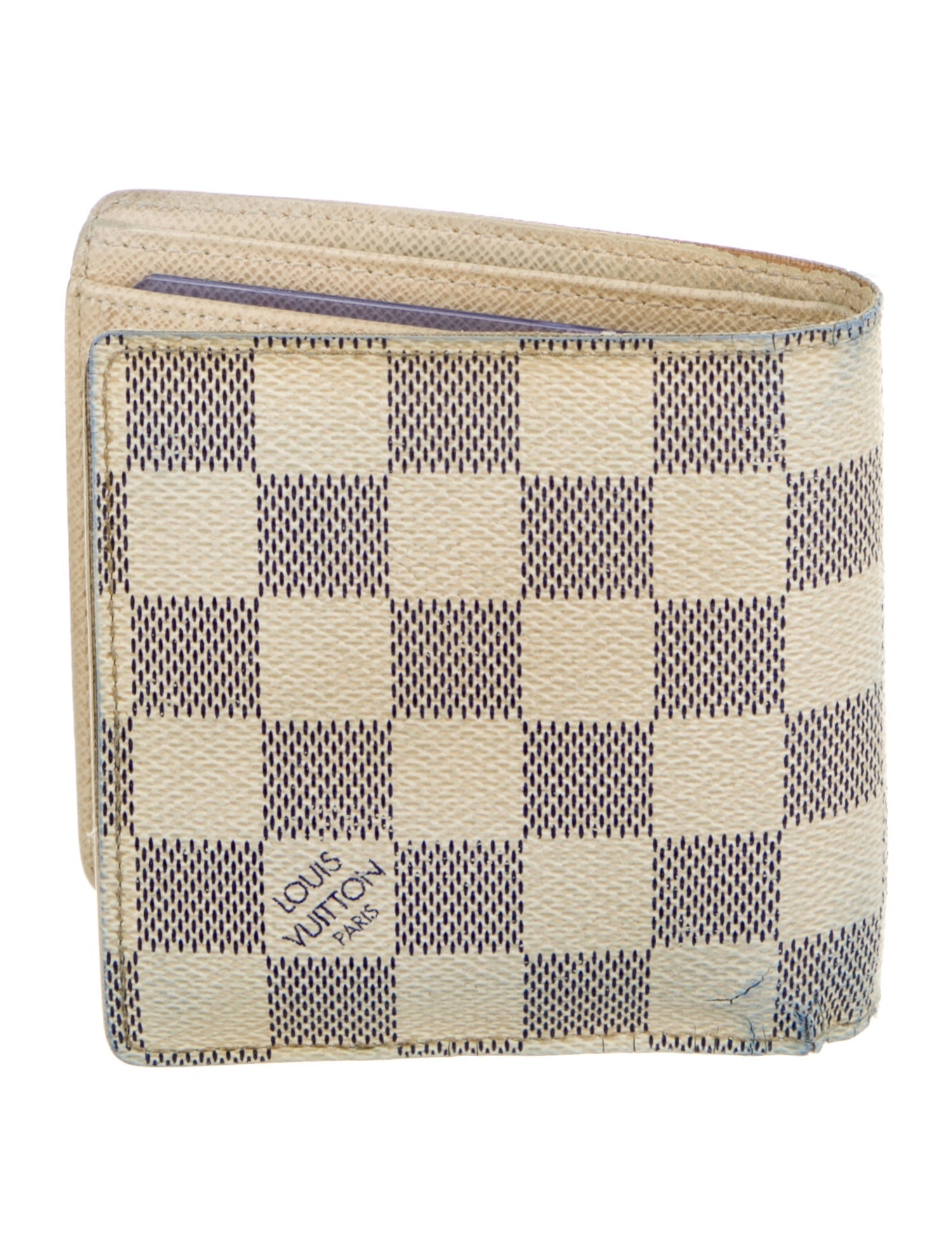 Louis Vuitton Damier Azur Pattern Coated Canvas Zippy Coin Purse