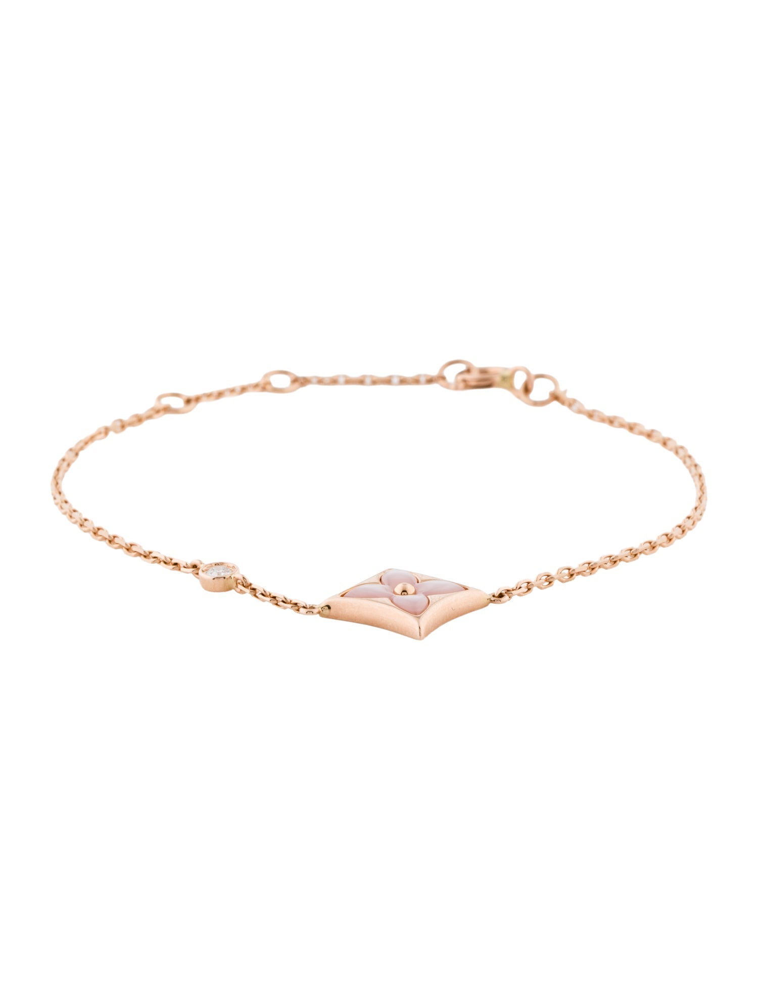 Louis Vuitton 18K Mother of Pearl & Diamond Color Blossom BB Star Bracelet