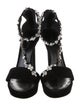 Louis Vuitton Suede Crystal Embellishments Sandals