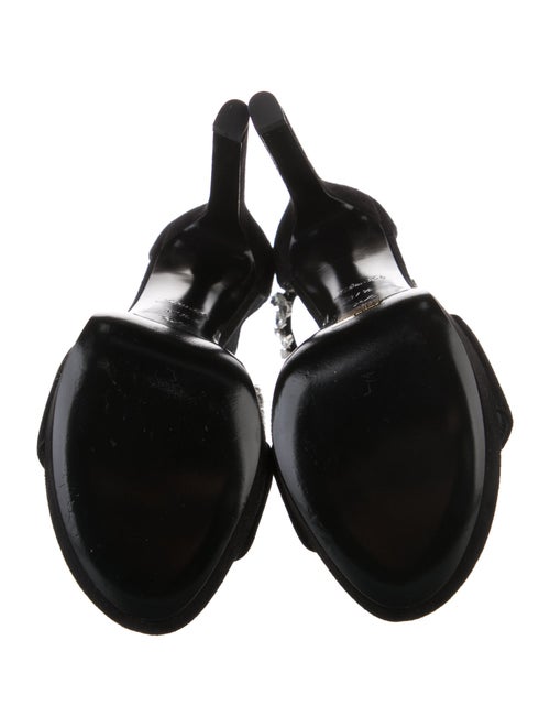 Louis Vuitton Suede Crystal Embellishments Sandals