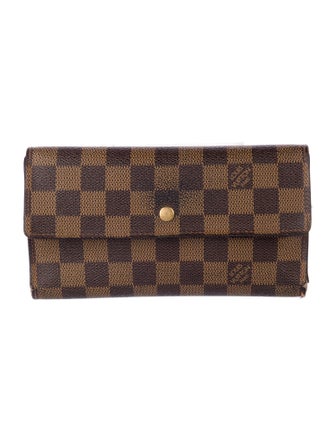 Louis Vuitton 2001 Damier Ebene Pattern Sarah Wallet