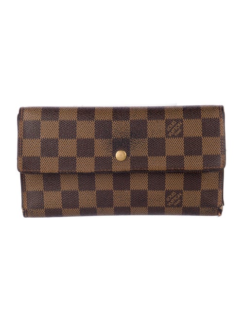 Louis Vuitton 2001 Damier Ebene Pattern Sarah Wallet