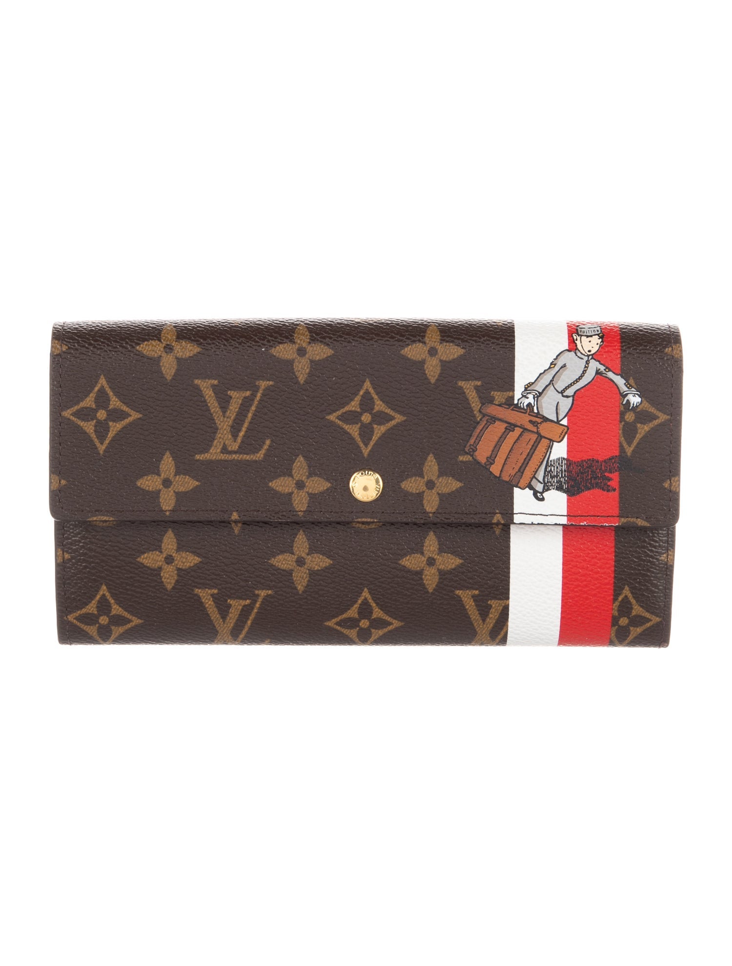Louis Vuitton Monogram Pattern Coated Canvas Sarah Wallet