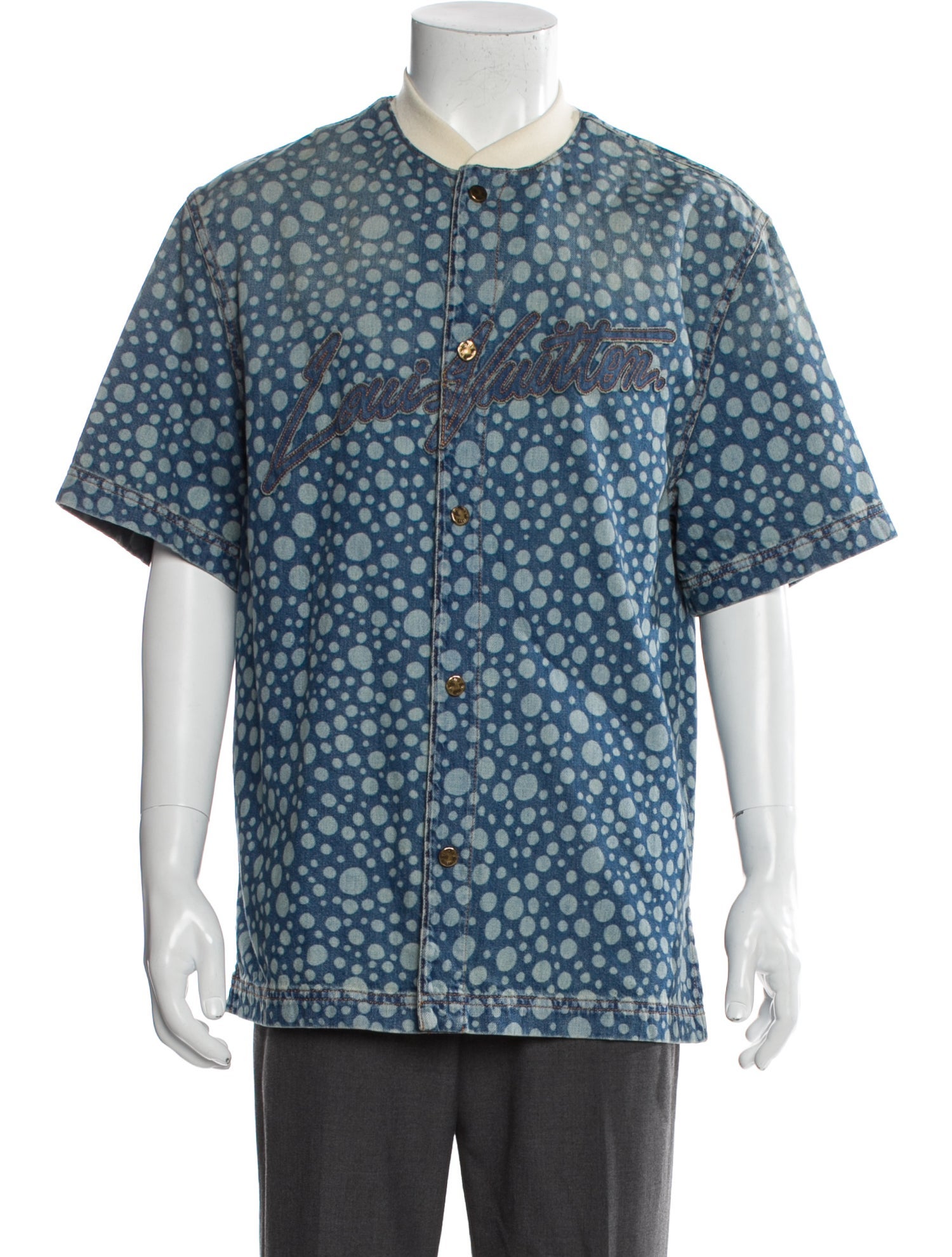 Louis Vuitton 2023 Signature Logo Denim Shirt w/ Tags