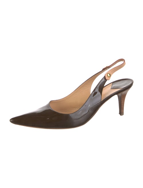 Louis Vuitton Monogram Pattern Patent Leather Slingback Pumps