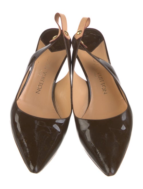 Louis Vuitton Monogram Pattern Patent Leather Slingback Pumps