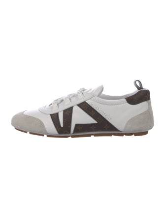 Louis Vuitton Leather Colorblock Pattern Sneakers
