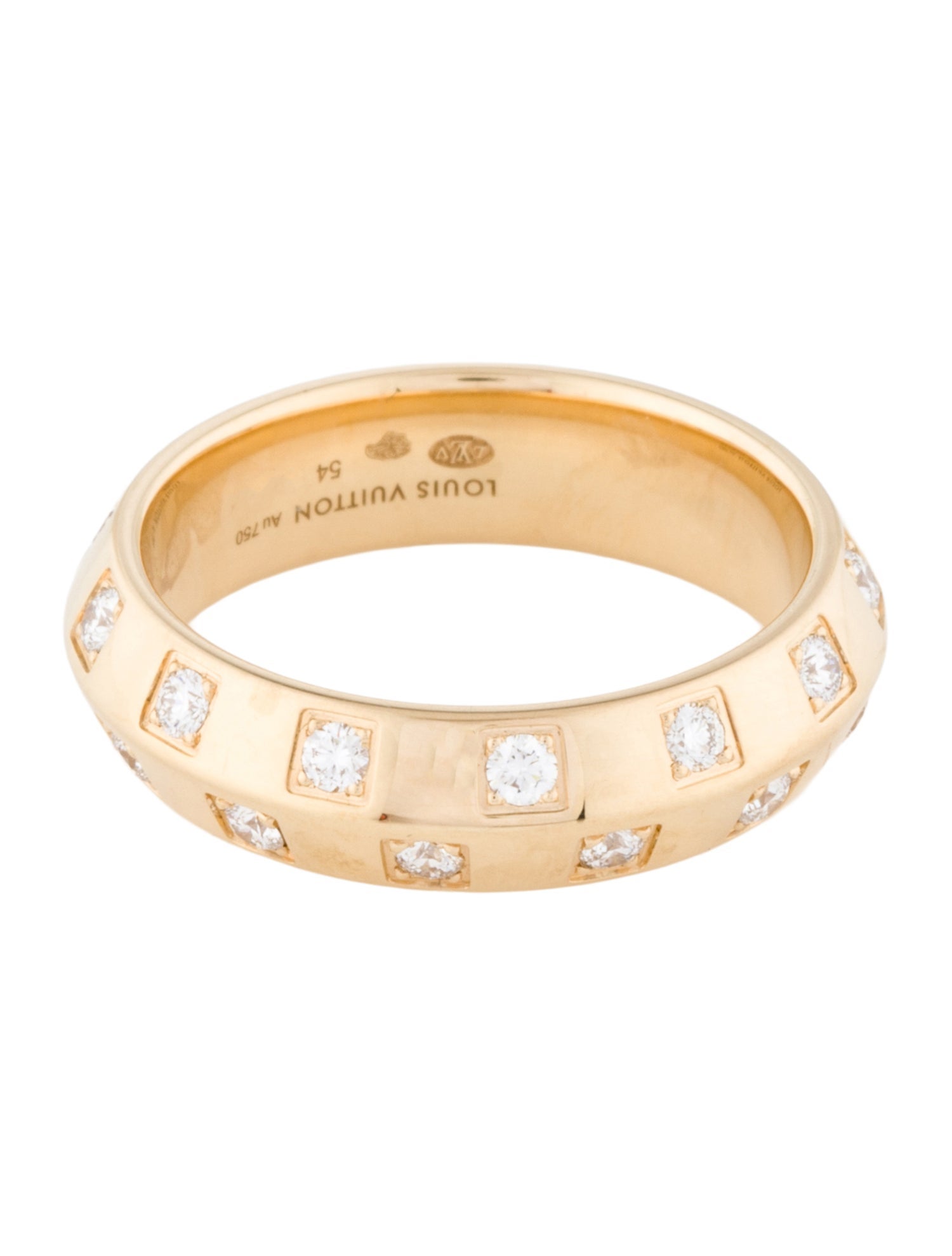 Louis Vuitton 18K Diamond Le Damier de Louis Vuitton Medium Ring