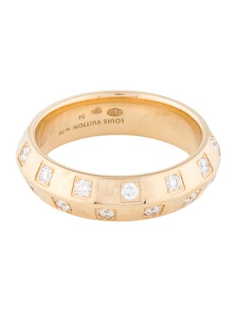 Louis Vuitton 18K Diamond Le Damier de Louis Vuitton Medium Ring