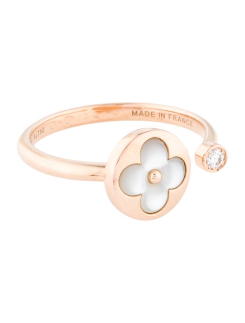 Louis Vuitton Mother of Pearl & Diamond Color Blossom Mini Sun Ring