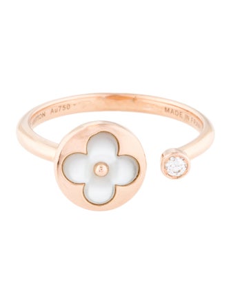 Louis Vuitton Mother of Pearl & Diamond Color Blossom Mini Sun Ring