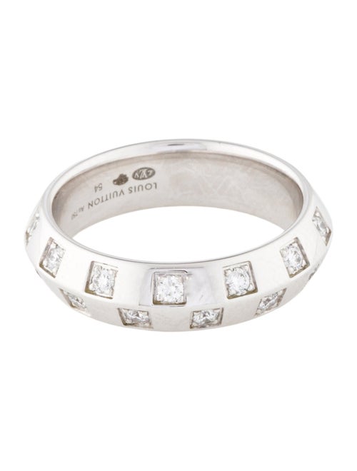 Louis Vuitton 18K Diamond Le Damier de Louis Medium Ring