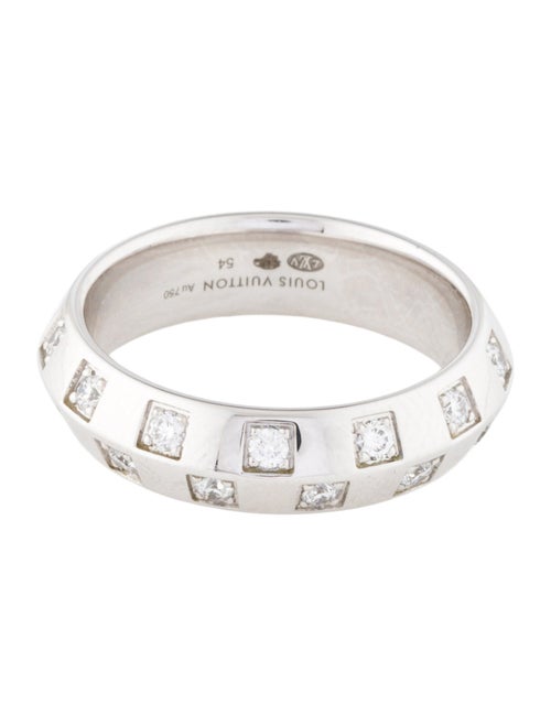 Louis Vuitton 18K Diamond Le Damier de Louis Medium Ring