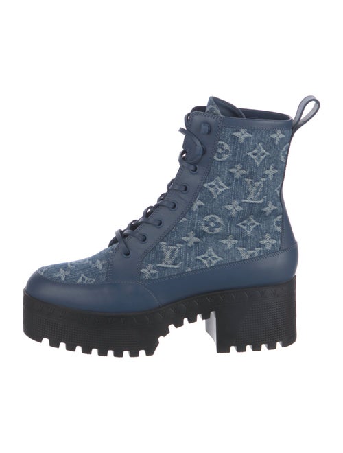 Louis Vuitton LV Monogram Denim Combat Boots
