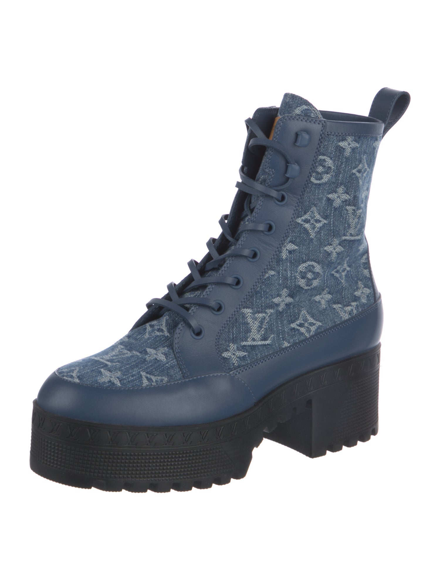 Louis Vuitton LV Monogram Denim Combat Boots