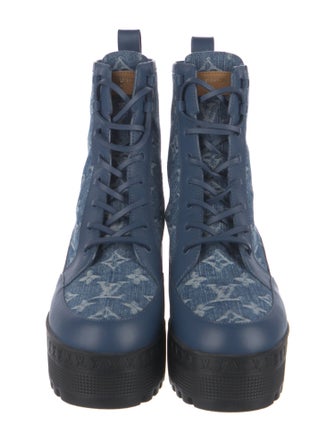 Louis Vuitton LV Monogram Denim Combat Boots